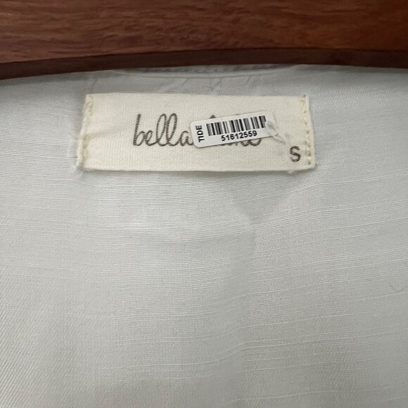 Bella Dahl White Lyocell Frayed Hem Long Sleeve Button Shirt Tunic Size Small - Picture 5 of 5